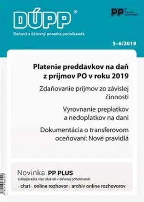 DUPP 5-6/2019 Platenie preddavkov na daň z príjmov PO v roku 2019