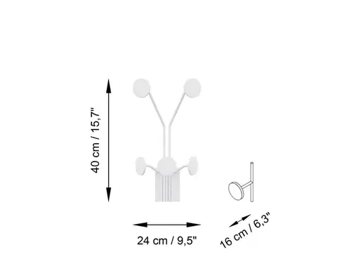 Nástenný kovový háčik Giraffe 24 cm biely