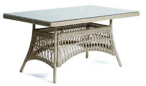 DEOKORK Zahradný stôl z umelého ratanu OXFORD 160x90 cm