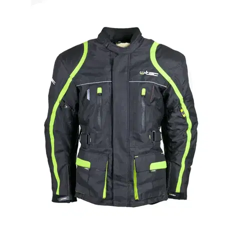 Pánska dlhá moto bunda W-TEC Glomnitz Farba čierno-zelená, Veľkosť S