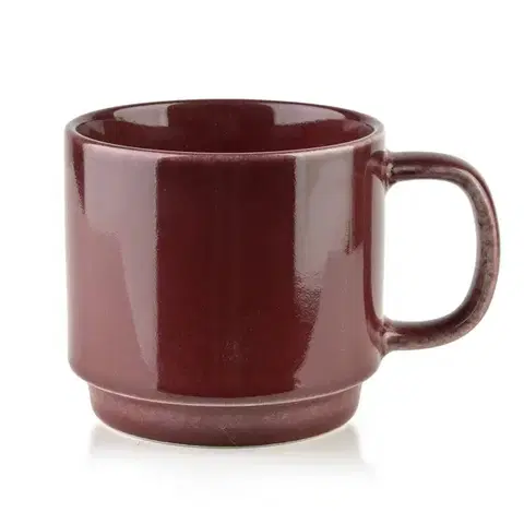 Súprava 4 ks hrnčekov so stojanom EVIE 370 ml burgundy