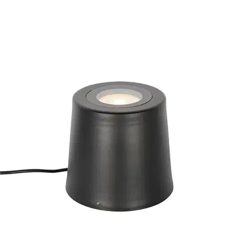 Moderné záhradné bodové svetlo čierne okrúhle IP65 AR111 - Lennard