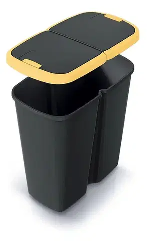 Odpadkový kôš COMPACTO DUA čierny/žltý