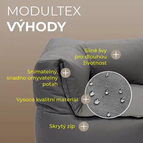 Textilná modulová zostava MODULTEX pre 4 osoby (šedo-hnedá) bez náplne
