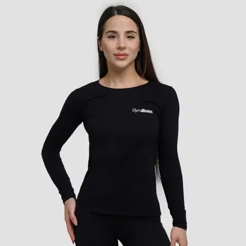 GymBeam Dámske tričko s dlhým rukávom Basic Black  L
