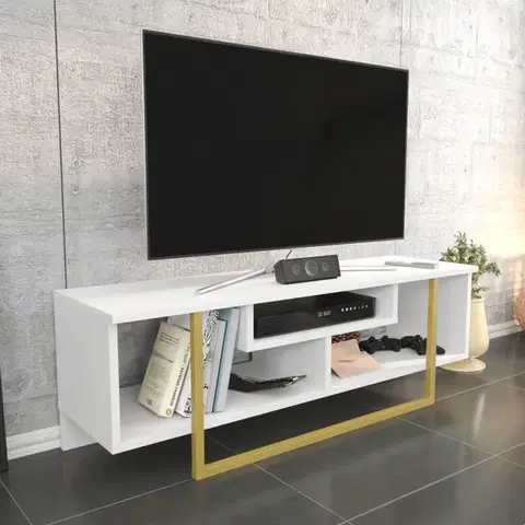 TV stolík Asal 120 - Gold, White