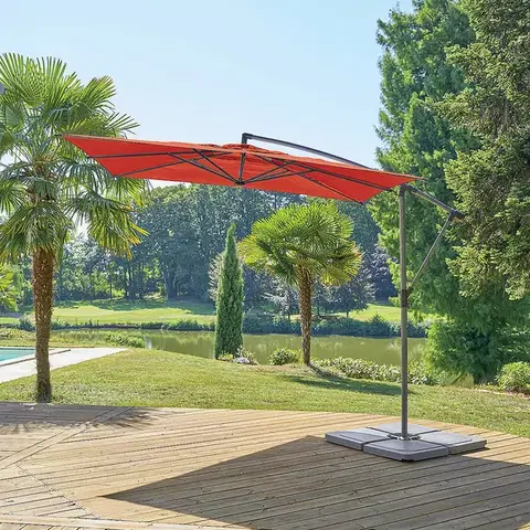DEOKORK Slnečník výkyvný SULLA 2,5 x 2,5 m (rôzne farby) červená