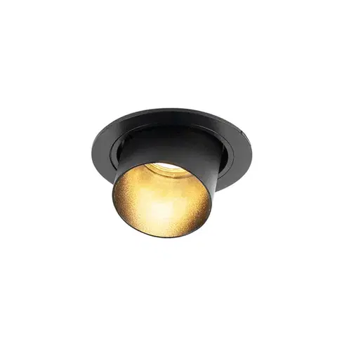 Moderné zapustené bodové svetlo čierne okrúhle naklápateľné - Installa