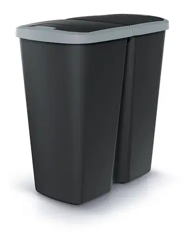 Odpadkový kôš COMPACTO DUA čierny/svetlosivý