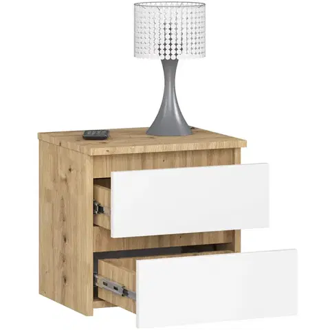 Nočný stolík CL2 40 cm dub artisan/biely
