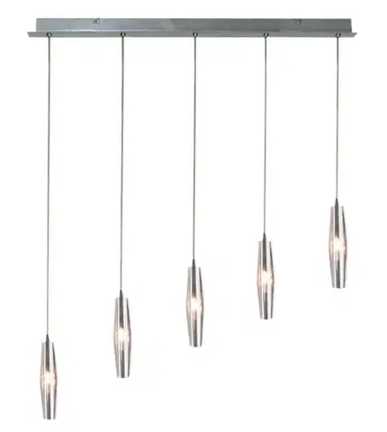 Závesná lampa zo skla, chróm, 5xG4, Galaxy