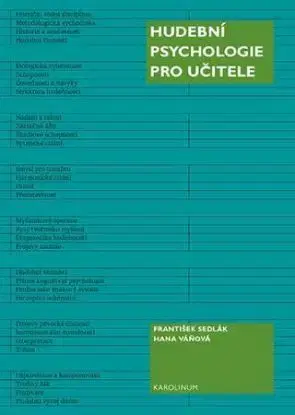 Hudební psychologie pro učitele, 2.vydání - František Sedlák, Hana Váňová