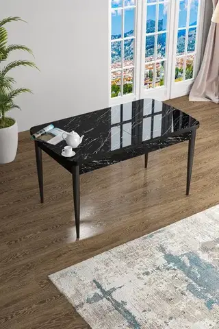 Jedálenský stôl Han - Black Marble, Black