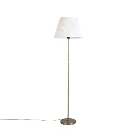 Stojacia lampa bronzová so skladaným tienidlom krémovým 45 cm nastaviteľná - Parte