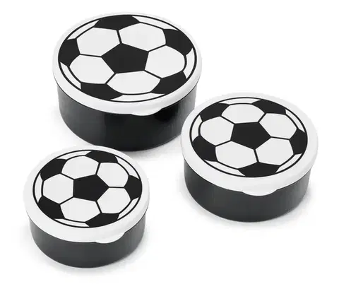 Desiatové dózy na chlieb s futbalovým motívom, 3 ks
