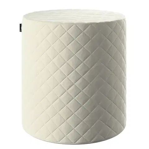 Dekoria Taburetka valec - prešívaná do kosoštvorcov, OffWhite, ø 40, výška 40 cm, Velvet, 704-10