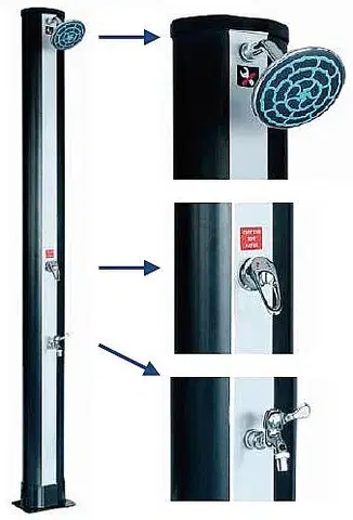 Hanscraft Solárna sprcha BLUE RAINBOW (antracit/inox)