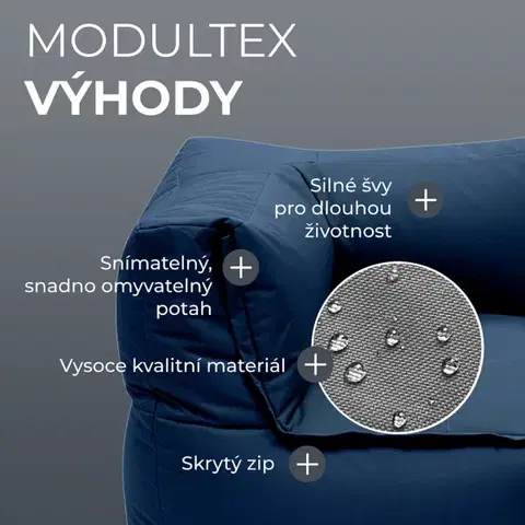 Textilná detská modulová zostava MODULTEX KIDS pre 6 osôb (tmavo modrá) bez náplne