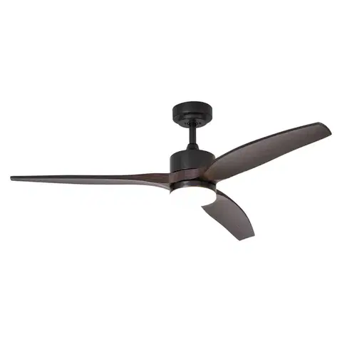 Stropný ventilátor čierny s drevenou potlačou 132 cm vrátane LED stmievateľný s diaľkovým ovládaním - Joly