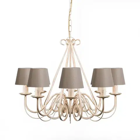 Lustr krémovej farby 60 cm s tienidlami v odtieni taupe - Giuseppe 8