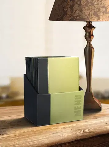 SECURIT Box s jedálnymi lístkami TRENDY, zelená (20 ks)