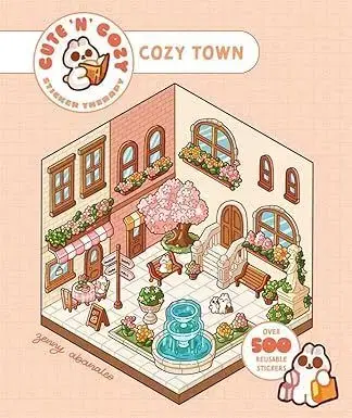 Cute 'n' Cozy Sticker Therapy: Cozy Town - Zenny Abanales