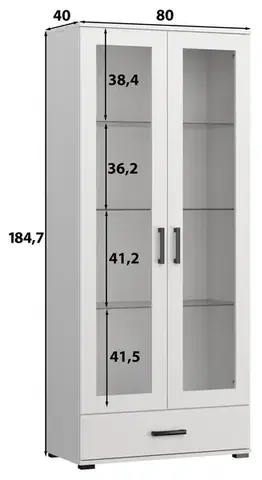 Vitrína Fraz 80 cm kašmír