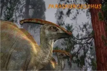 (B) 3D pohľadnica Dinosauri Parasaurolophus