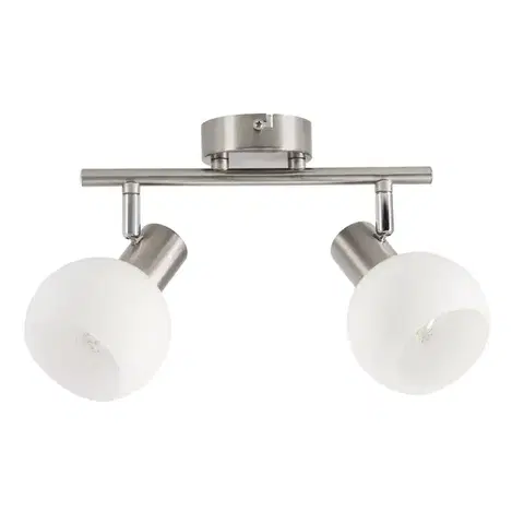 NOVO lampa sufitowa listwa satyna nikiel 2x40W E14 klosz biały