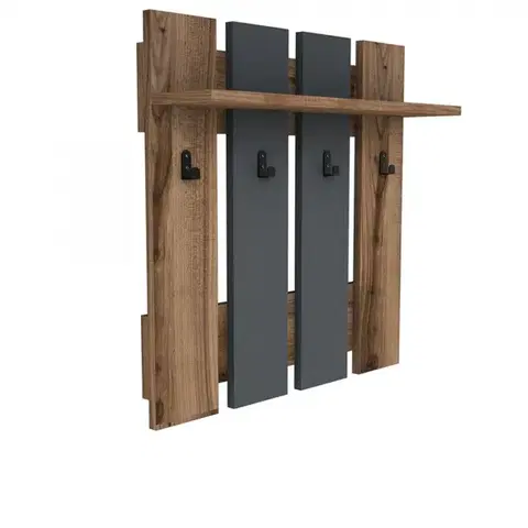 Nástenný vešiak Mita 70 cm hnedý/čierny