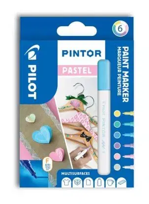 Pilot Pintor Sada Akrylový popisovač 6 ks, (F) tenký, Mix pastelových farieb