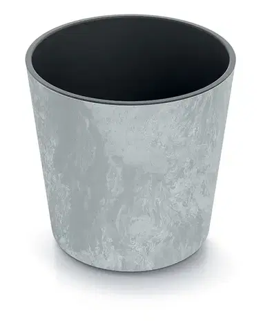 Kvetináč NURBI ROUNDED BETON EFFECT sivý