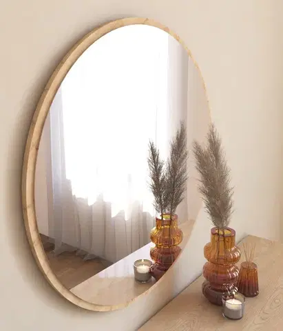 Okrúhle nástenné zrkadlo Ozze 60 cm hnedé