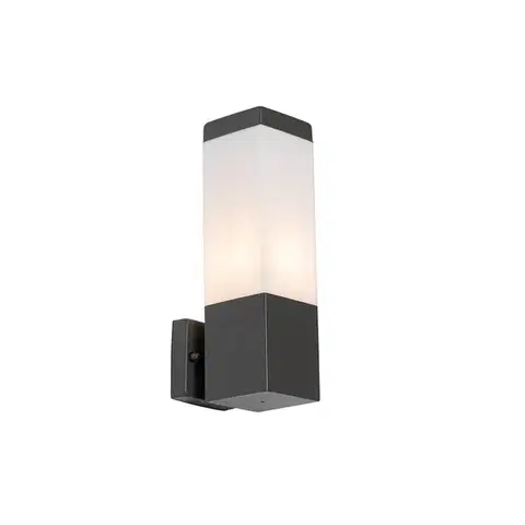 Moderná vonkajšia nástenná lampa tmavosivá s opálom - Malios