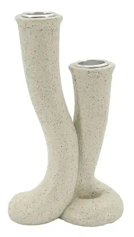 Dizajnový svietnik Stons 17,5 cm krémový