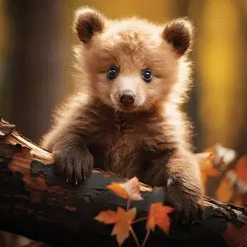 (D) 3D pohľadnica štvorec BABY BEAR AUTUMN