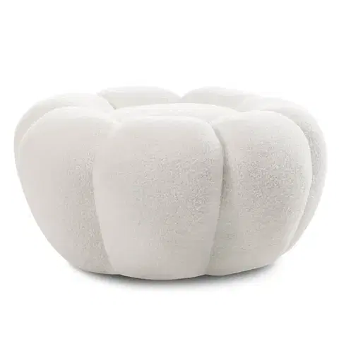 Čalúnený taburet Perugia bouclé biely