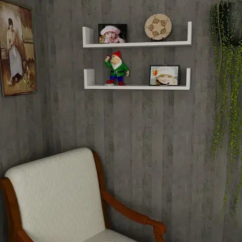 Súprava 2 nástenných políc IRIS biela