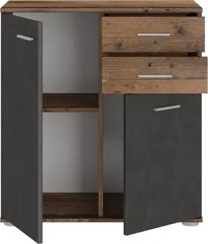 Komoda Maleta 2 71 cm Old Style dub matera/sivá