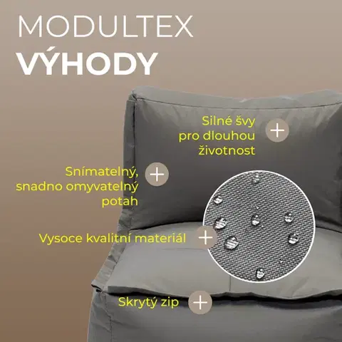 Textilné modulové lehátko MODULTEX (šedo-hnedá) bez náplne