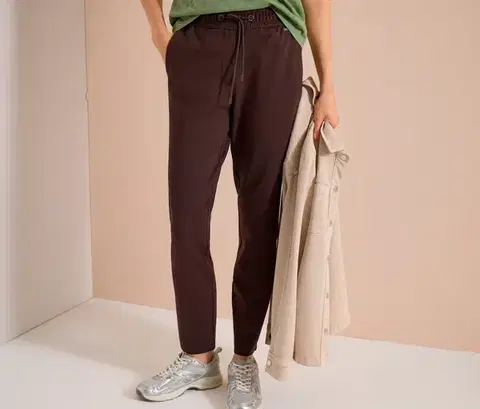 Džersejové nohavice, hnedé