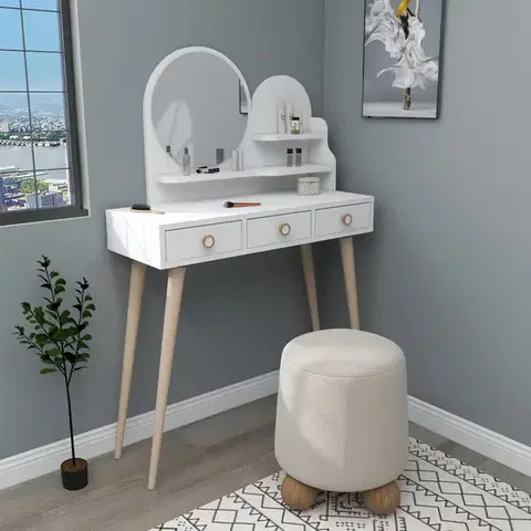 Kozmetický stolík Ruges White