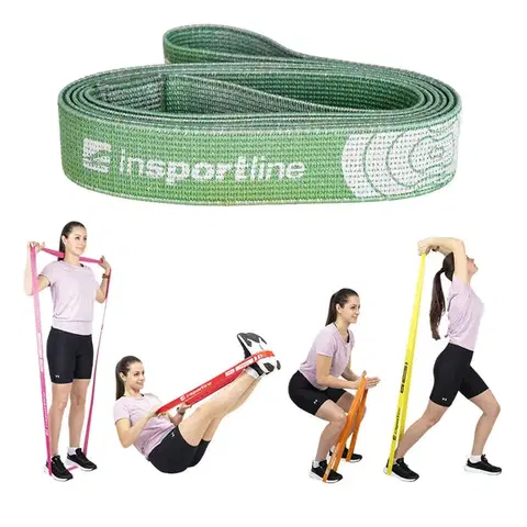 Posilňovacia guma inSPORTline Rand Light 208x3,3 cm / 5 kg Farba zelená