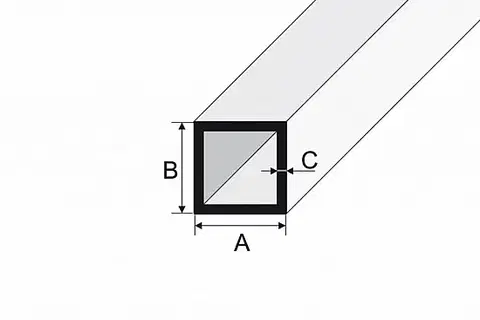 Profil dutý hranol čtvercový Stříbro E01 tl. 1 mm