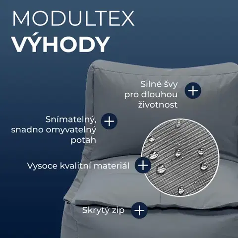 Textilné modulové lehátko MODULTEX (sivá) bez náplne