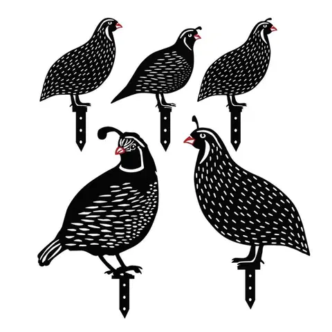 Súprava dekoratívnych kovových doplnkov do záhrady Quails