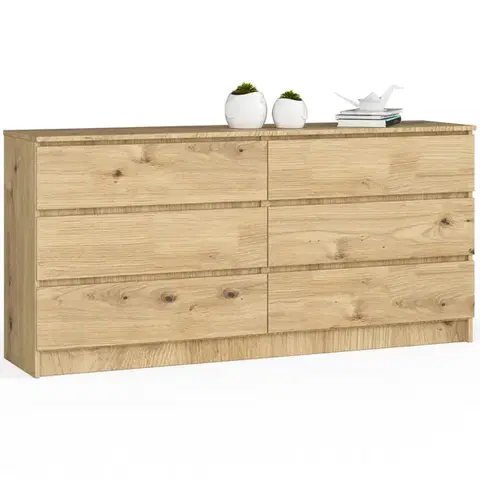 Komoda Kuba 160 cm 6 zásuviek dub artisan