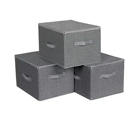 Úložný box so zipsom 3 ks CURAN sivý RYZB03G