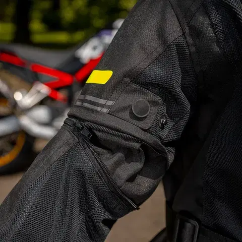 Detská rastúca letné moto bunda W-TEC Pinapoco Farba čierna-fluo, Veľkosť S/M