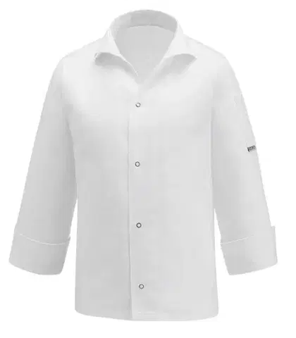 EGOCHEF Kuchársky rondon EGOchef VIP s košeľovým strihom UNISEX - biely - 100% bavlna - dlhý rukáv  XXXL